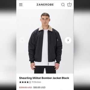 Shearling Militat Bomber Jacket Black